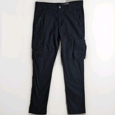 Wrangler Cargo Pants Mens 32x32 Regular Taper Black Stretch Utility Workwear