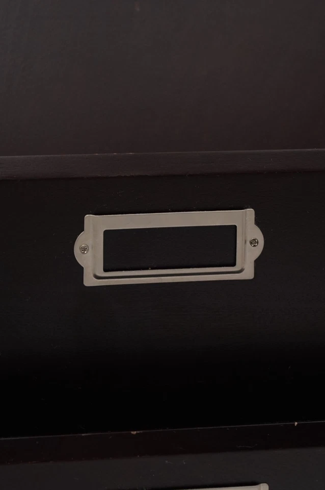 Organizador de archivos clasificador de correo Pottery Barn Bedford de madera oscura de 2 niveles para colgar en la pared Foto 3 de 4