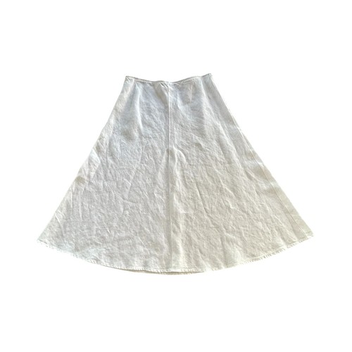 Falda Larga Eileen Fisher 100% Lino Blanca Midi Informal Para Mujer Talla Pequeña Mediana - Imagen 3 de 7