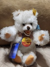 Original Stieff Cosy White Teddy Bear Blue Bow With Tags 4764/20