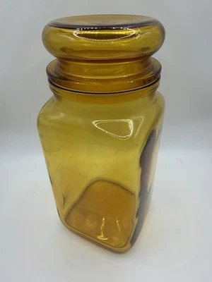 XL 70s RETRO LUIGI BORMIOLI ROCCO EMPOLI AMBER ART GLASS BOTTLE Apothecary Jar - image 1 of 4