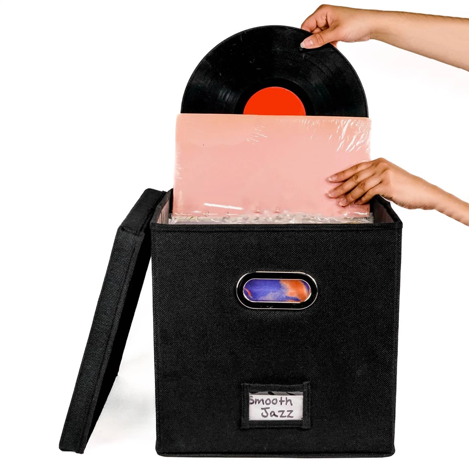 Vinyl Record Storage Case Album Holder Box Protect Your Precious Collection 50+ - Image 2 of 4