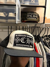 Chrome Hearts CH Hollywood USA Trucker Hat Black/White Mesh Back Adjustable