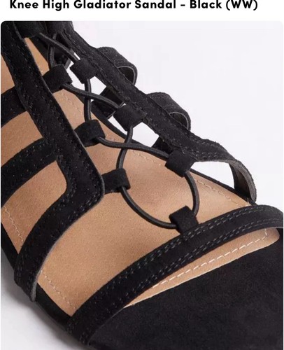 Torrid Knee High Gladiator Sandal - Black (WW) Size 9 - Picture 4 of 7