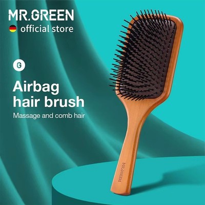 MR.GREEN Paddle Brush Maple Wood Pro Styling High Quality Product