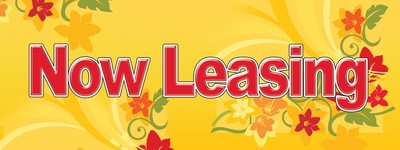 3ft x 8ft Now Leasing (flwr) Vinyl Banner -Alt to Banner Flag 3'x8'  (146)