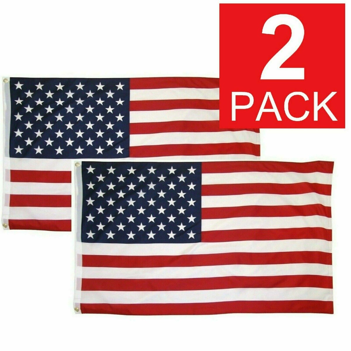 American Flag, Polyester 3ft by 5ft with Grommets – Flags Connections