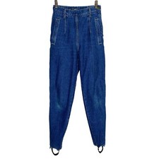 Vintage 90s Blue Denim Stirrup High Rise Pants Size 4