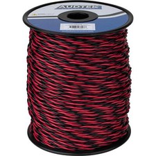 Audtek 16 AWG Stranded OFC Twisted Pair Speaker Cabinet Hookup Wire Red/Black 50
