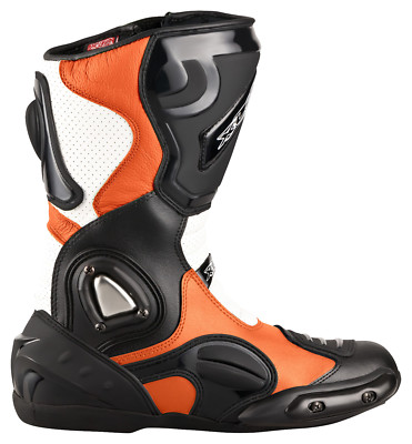 orange motorcycle boots