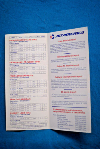 Horario del sistema Jet America 28 de octubre 1984 - Imagen 2 de 2