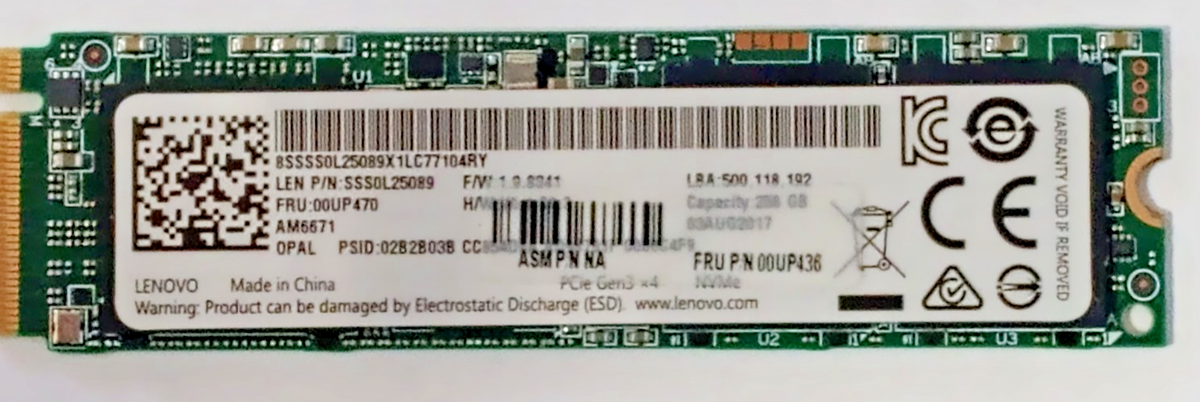 その他ノートPC本体 Lenovo ThinkPad 256GB PCIe Nvme Lenovo 00JT050 - Lenovo SSD M.2 2280 PCIe NVMe FRU SSD 256GB
