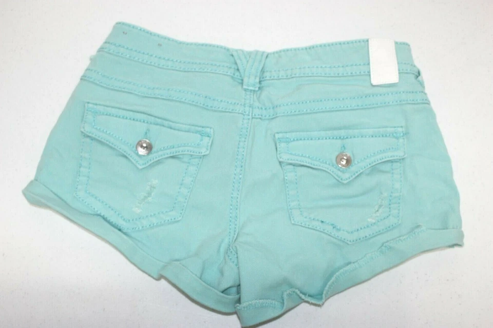 Pantalones Cortos Vanity Colección Premium Talla 27x3 Aqua/Verde azulado Botones Puños Bolsillos con Solapa Foto 4 de 4