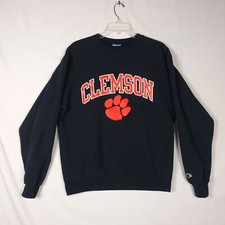Vintage Clemson Tigers Champion Sweatshirt Crewneck Longsleeve Blue Mens Sz M