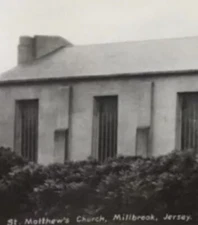 Vintage Unused Postcard St Mathews Church Millbrook, Jersey UK RPPC