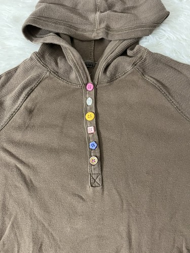 Place Girls Brown Hooded Sweatshirt With Kangaroo Pocket Size Large 10/12 - Picture 6 of 10