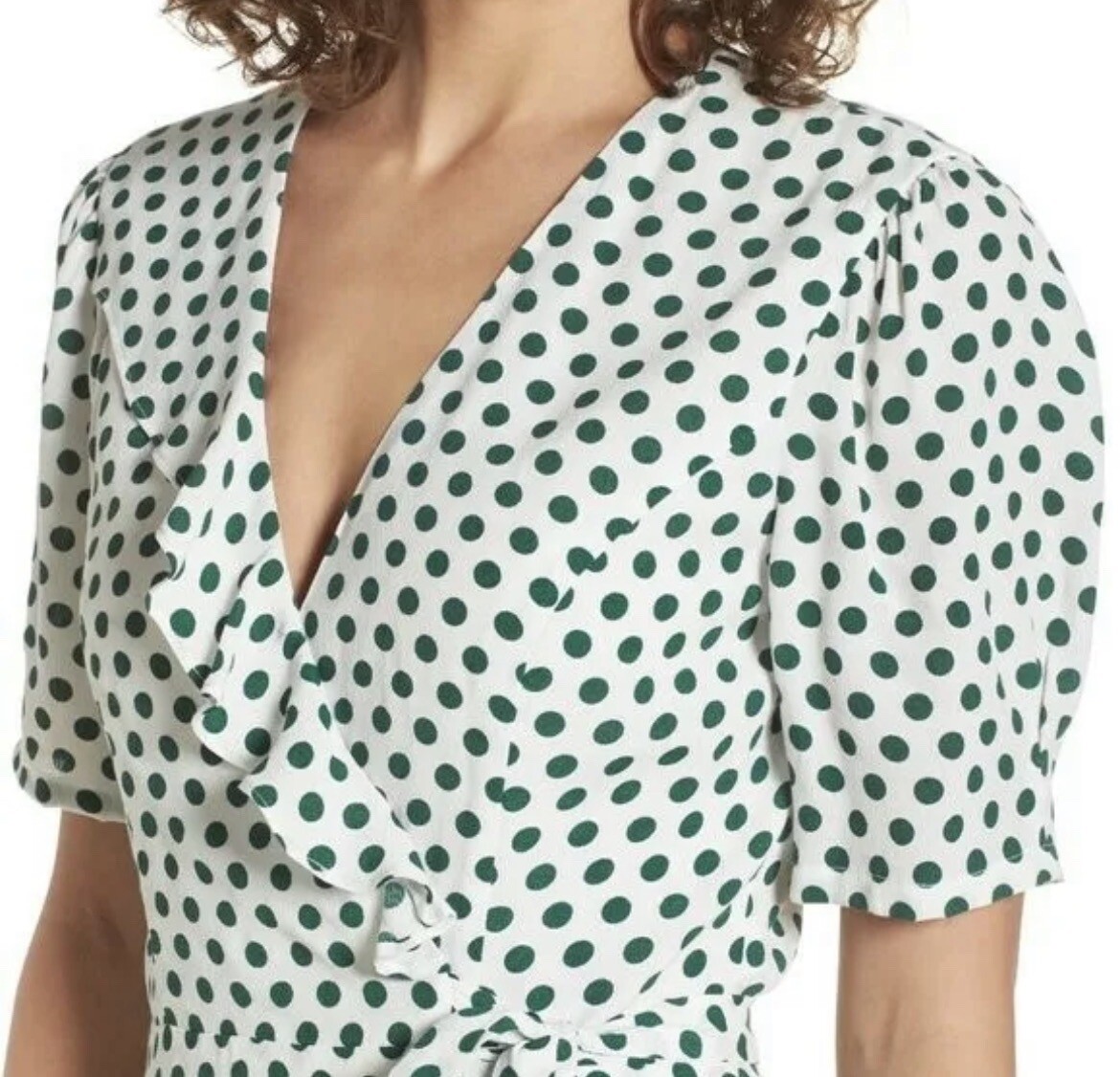 revolve green polka dot dress Nellie Mini Dress Green Polka Dot main image 0
