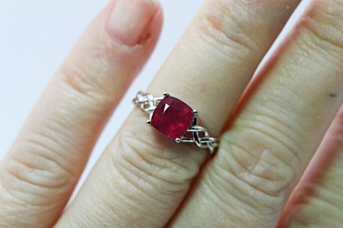 Sterling Silver Ring Ruby Genuine Natural Mined Gem Size M US 6.25 - Picture 14 of 24