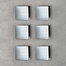 6pcs Chrome Shower Head Body Brass Shower Head Rainfall 4Inch Massage Spray Jets