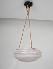 Lampadario vintage vetro maculato Rosa corda Art Decò Design Anni'30/'40-63I