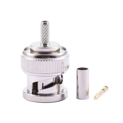 Copper BNC C J1.5 Conversion Adapter Head BNC Male Straight Crimp Connector - Photo 4/8