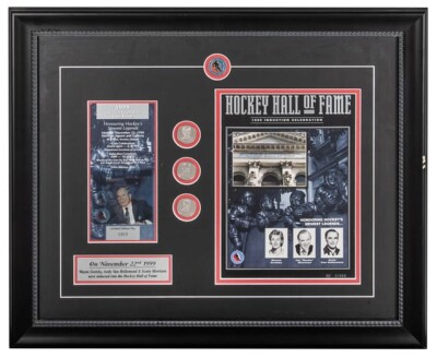 1999 WAYNE GRETZKY HOCKEY HOF INDUCTION TICKET/PROGRAM/COINS