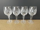 4 Royal Doulton Crystal Rochelle Wine Glasses Cut Star & Fan  