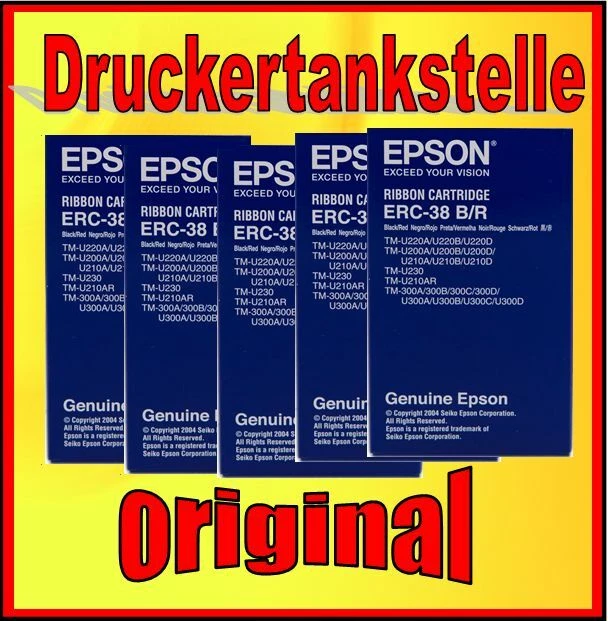 5x originales Farbband EPSON  TM-U220A U220B U220D U210A U210B * ERC-38 B/R 