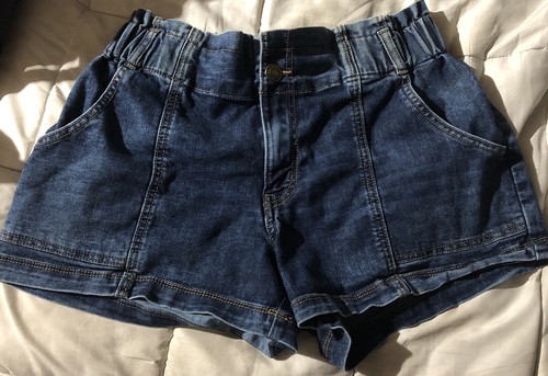 MAURICES 2021 Chirred Waist Stretch High Rise Denim Shorts Large - Picture 8 of 12