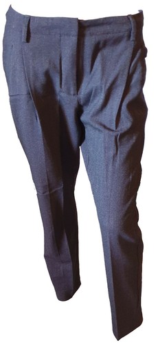 Pantalones Elegante Mujer Corte Masculino Mixto Lana Marrón Pierna Recta  Tag 1 | eBay