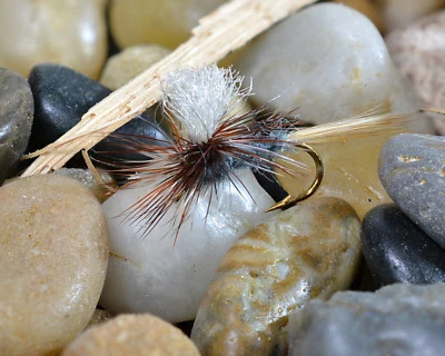 12 Flies - Parachute Adams Dry Fly - Mustad Signature Fly Fishing Hooks