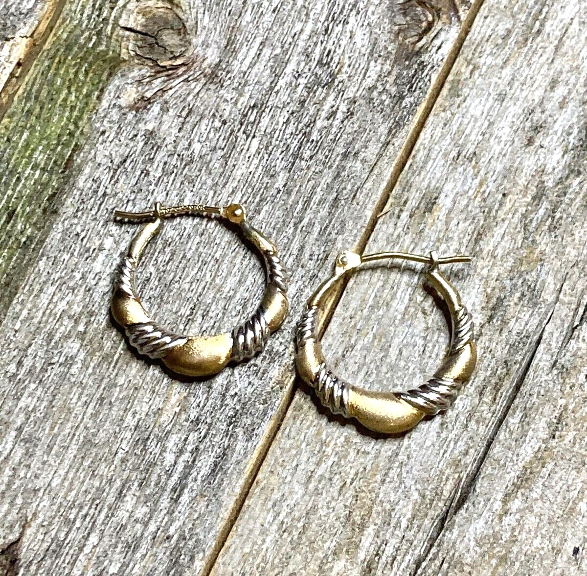Vintage JCM Sterling Silver with 1 20 10K Gold Vermeil Hoop