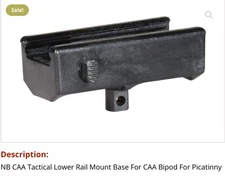 CAA Tactical Swivel Stud Bipod Adaptor Mount Harris Style Polymer Picatinny 