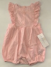 Ralph Lauren INFANT GIRLS 1pc BUBBLE 6M NEW Pink Eyelet BIB ROMPER NWT One-Piece