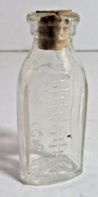 small bottle with Dog Puppy measurement markings bottle antique EMPTY