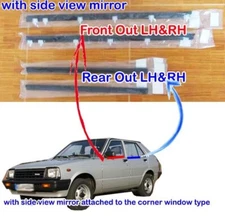 For Toyota Starlet KP60 KP61 Front &Rear Outer Beltline weatherstrip 5D W/Mirror