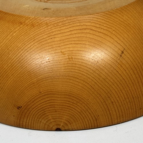 Cuenco de madera firmado por Don Powell 2019 con incrustación turquesa, raya azul Lodgepole Pine - Imagen 7 de 9