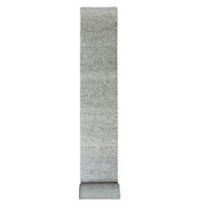 2'5x28'4" Secret Gray Wool Modern XL Runner HandKnotted Grass Design Rug R79882