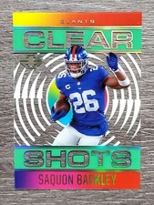 Saquon Barkley 2021 Panini Illusions Clear Shots Emerald #CS-7 - New York Giants