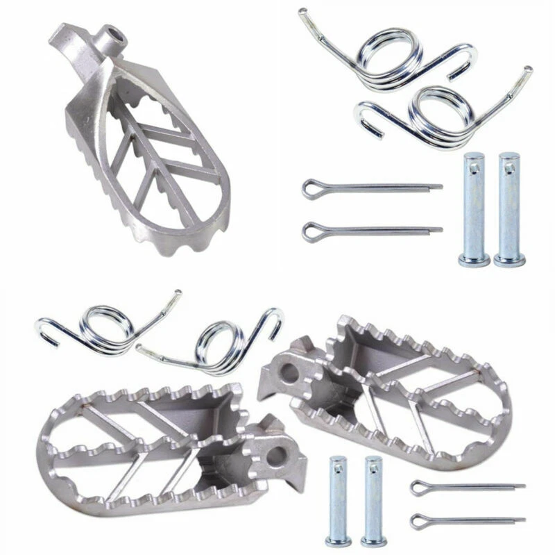 Pair Silver Motorcycle Driver Foot Peg Kit Footrest For Suzuki Yamaha Honda -USA - Imagem 4 de 4