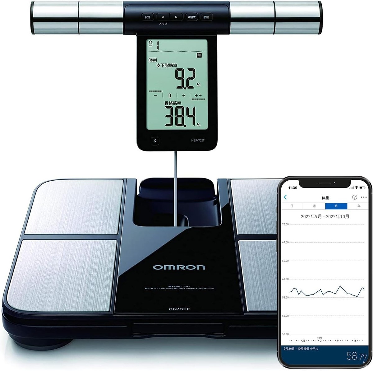 しろ　OMRON 体重体組成計 HBF-702T Karada Scan Buy Body Composition Monitor HBF-702T online at Omron