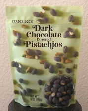 Trader Joe's Dark Chocolate Covered Pistachios 6oz (170g) Limited Edition NEW