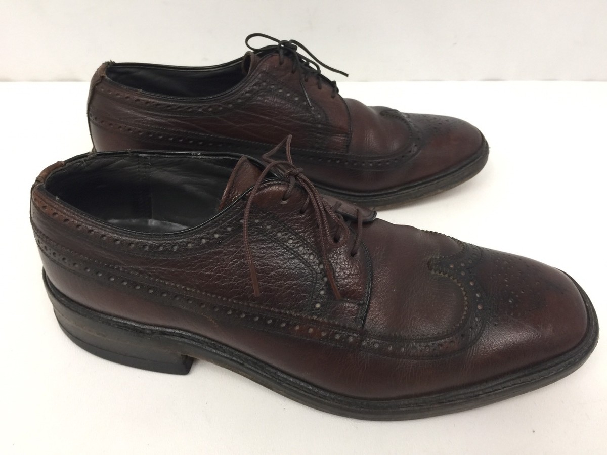 Vintage Mens Freeman FreeFlex Brown Leather Wingtip Oxford  display picture 3