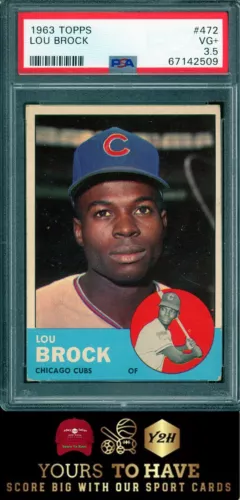 LOU BROCK 1963 Topps #472 Lou Brock PSA 3.5