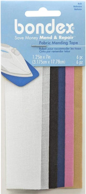 Iron-On Mending Tape 7''X1-1/4'' 6/Pkg-Multi
