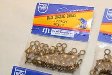 NEW 48-count Dolphin Swivels Size 3 - Brass Crossline Swivels 2109-3