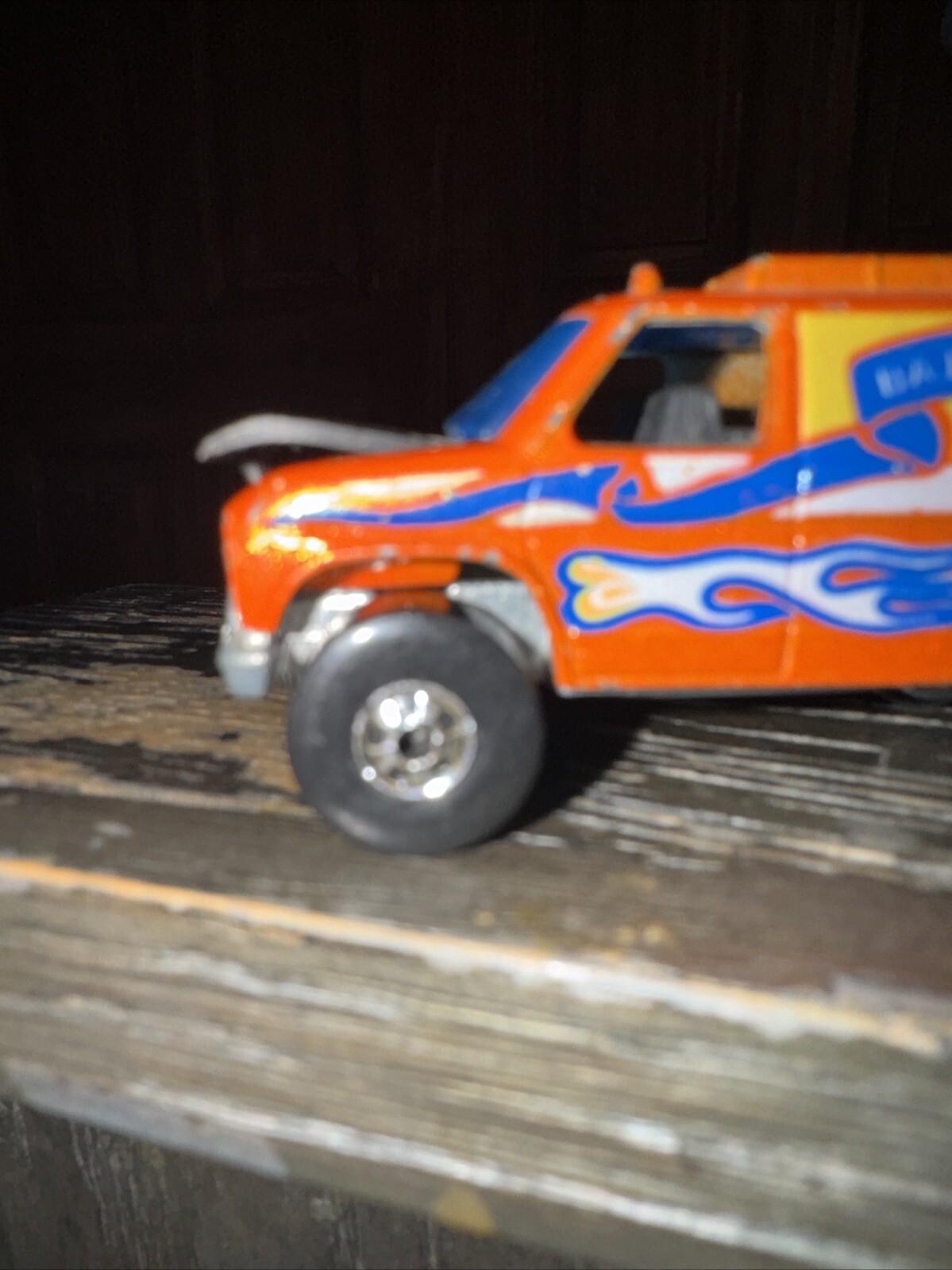 Vintage 1977 Hot Wheels Baja Breaker Van 1/64 Orange Opening Hood Hong Kong thumbnail 9