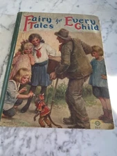Antique Book: Fairy Tales for Every Child Saalfield - 1923 Cinderella Jack Bean