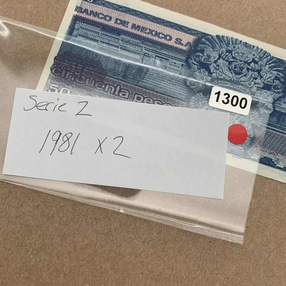 Billete de 50 pesos mexicanos serie Z moneda. Moneda Benito 1981 UNC México Foto 4 de 4