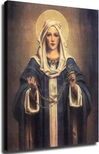Our Lady of The Rosary Poster Picture Print Canvas Wall Art for Bedroom Office